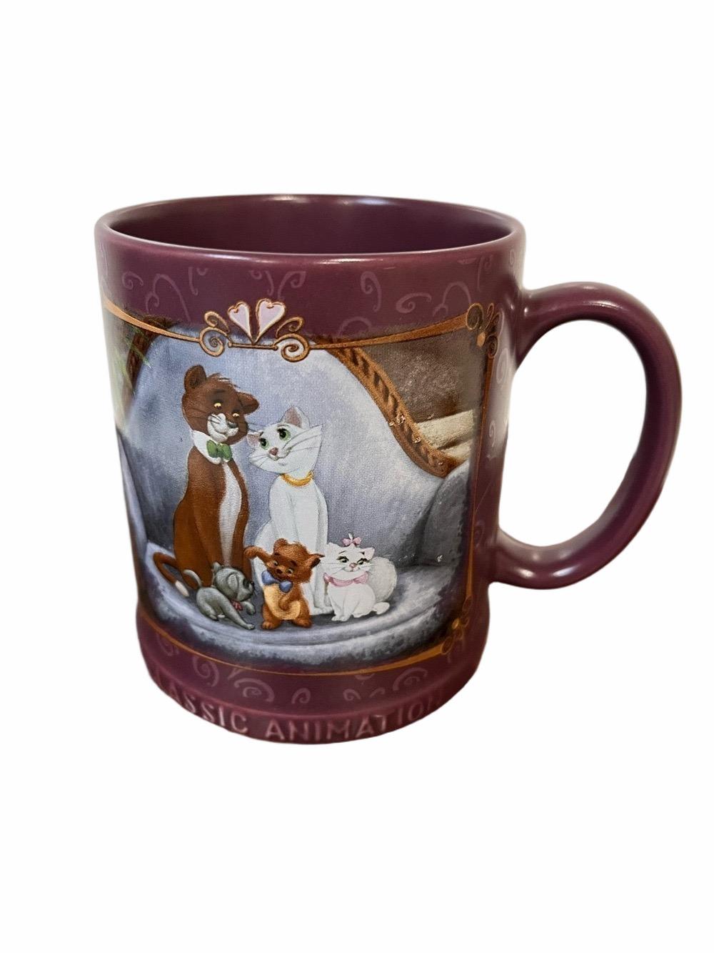 Vintage Disney Store The Aristocats Classic Animation Collection Mug Burgundy